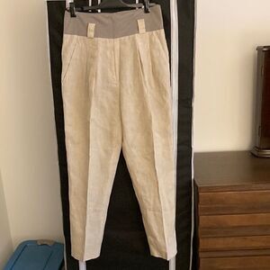 Fabiana Filippi NWOT Knit Waistband Organic Cotton/Linen Pants.  Size 42/6.